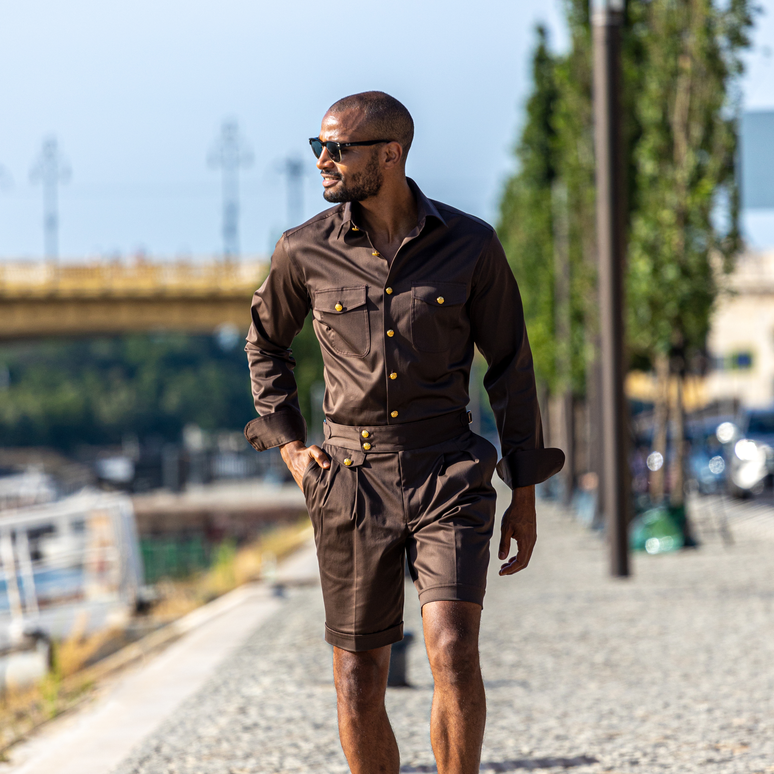 Simo bermuda - barna - Kép 2