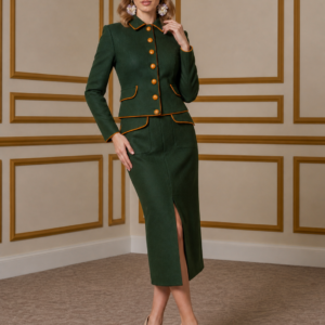 Eleanor blézer - Moorland tweed gyapjú - zöld